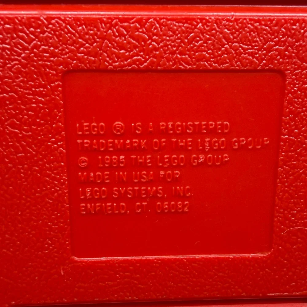 Vintage 1985 LEGO Red Hard Plastic Carrying Case Storage Box Dual Latch USA Made